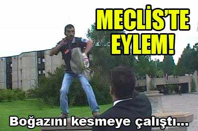 Meclis bahçesinde eylem