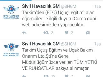 Tarkim Havacılık’ın lisansları askıya alındı