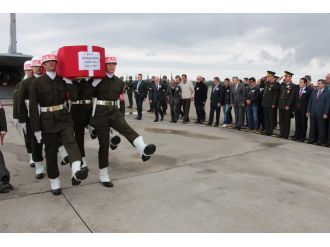 Şehidin cenazesi Samsun’a getirildi