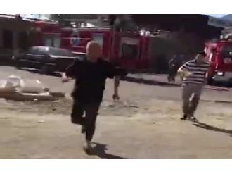 Patlama sırasındaki panik kamerada