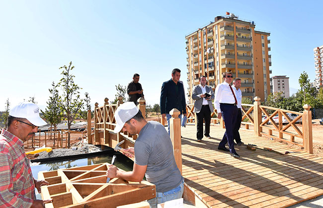 Başkan Erkoç Ağcalı rekreasyon alanında inceleme yaptı