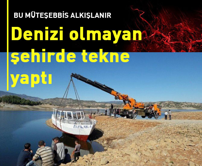 Denizi olmayan şehirde tekne yaptı