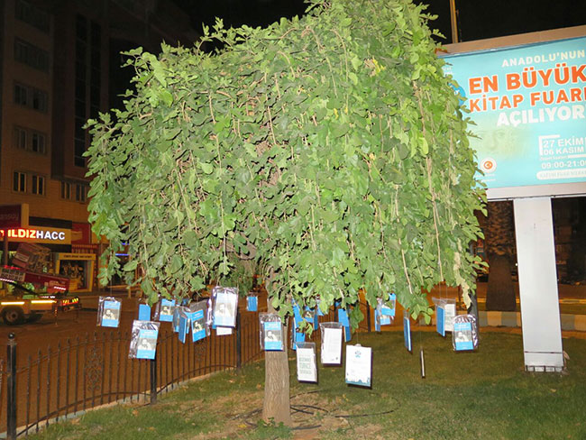“Edebiyatın ve şiirin başkentinde” Ağaçlar kitap açtı