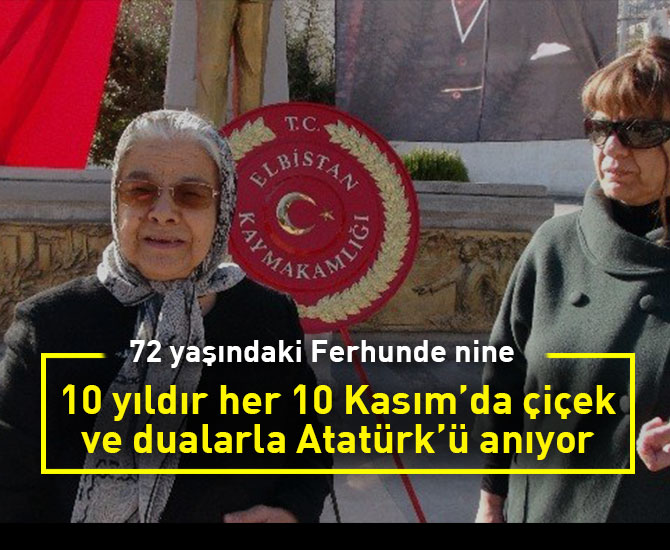 10 yıldır her 10 Kasım’da çiçek ve dualarla Atatürk’ü anıyor