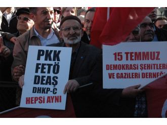 Şehit ve gazi yakınlarından Fransa’ ya terör protestosu