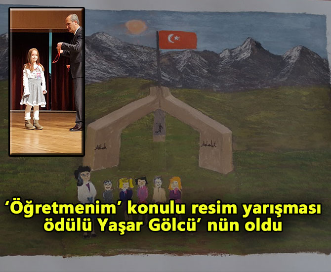 Öğretmenim konulu resim yarışması ödülü Yaşar Gölcü’ nün oldu