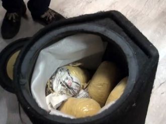 Müzik sistemi kolonundan 10 kilogram esrar çıktı