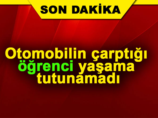 Otomobilin çarptığı öğrenci yaşama tutunamadı
