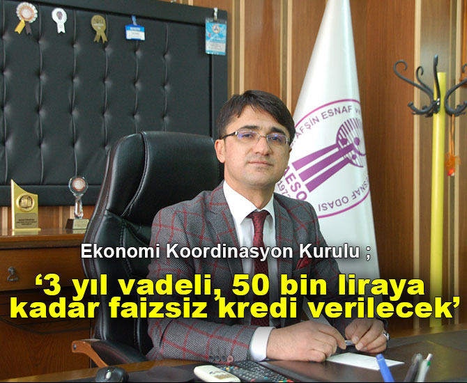 3 yıl vadeli, 50 bin liraya kadar faizsiz kredi verilecek