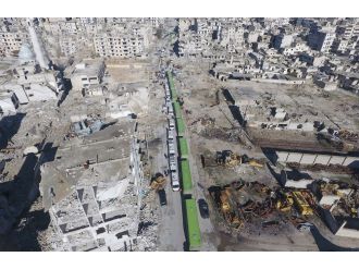 İlk konvoy Halep’in batısına ulaştı