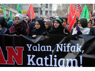 İran Konsolosluğu önünde Halep protestosu