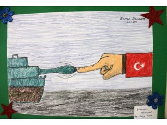 Engelli öğrenciler 15 Temmuz’u resmetti