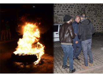 Lastik yakan muhtar gözaltına alındı