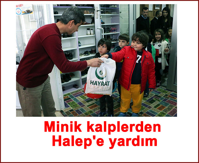 Minik kalplerden Halep'e yardım