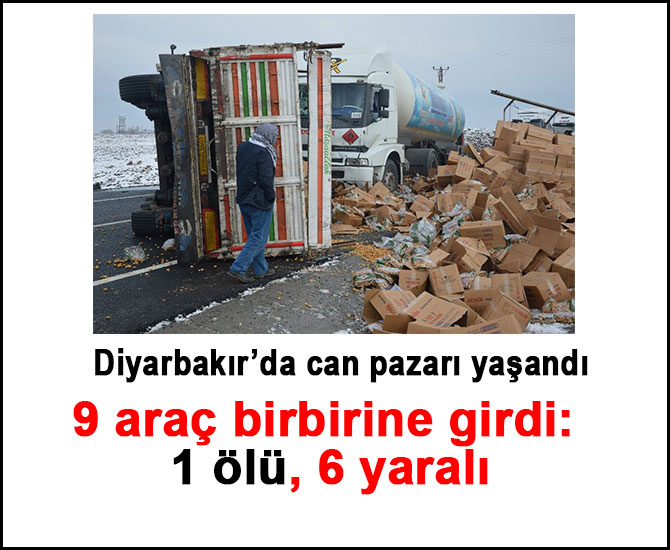 9 araç birbirine girdi: 1 ölü, 6 yaralı