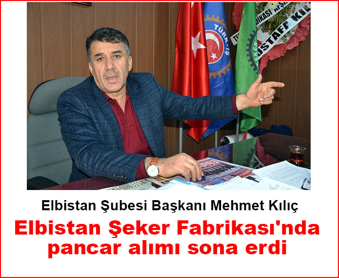 Elbistan Şeker Fabrikası'nda pancar alımı sona erdi