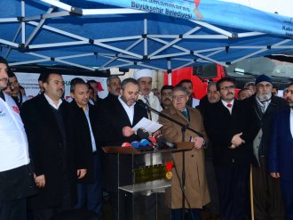 Kahramanmaraş'tan 47 tırlık yardım konvoyu dualarla Suriye'ye gönderildi