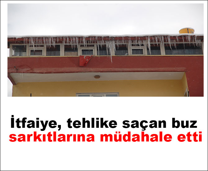 İtfaiye, tehlike saçan buz sarkıtlarına müdahale etti