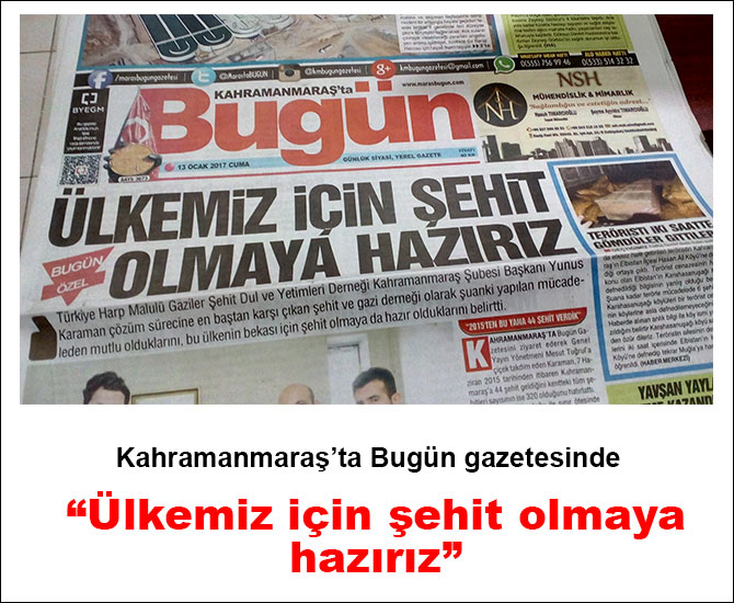 “Ülkemiz için şehit olmaya hazırız”