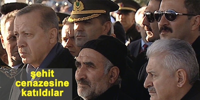 Erdoğan ve Yıldırım şehit cenazesine katıldı