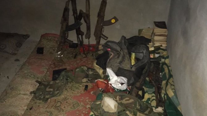 Sığınaktan mühimmat çıktı