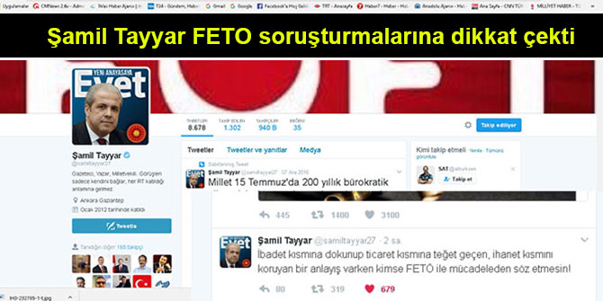 Şamil Tayyar’dan FETO uyarısı