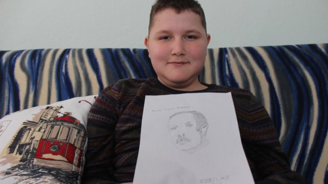 Resmini çizdiği Cumhurbaşkanı Erdoğan ile tanışmak istiyor