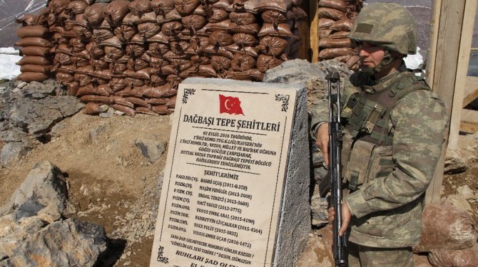 Mehmetçiğin 2172 rakımlı tepedeki kahramanlığı anıtlaştı
