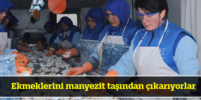 Ekmeklerini manyezit taşından çıkarıyorlar