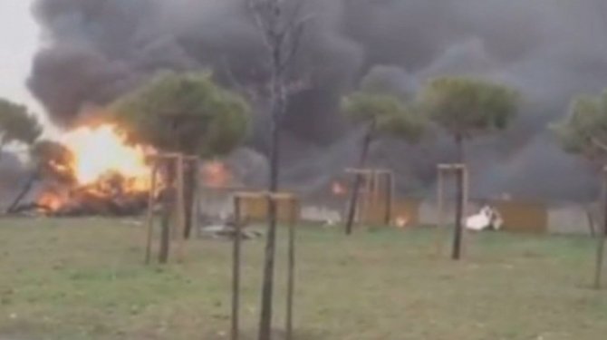 Helikopterin yanma anı görüntüleri ortaya çıktı