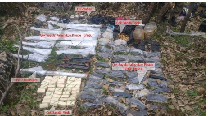 Taş üstünde taş bırakmadılar! çok sayıda silah, mühimmat...