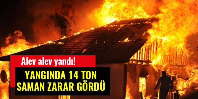 ELBİSTAN’DA ÇIKAN YANGINDA 14 TON SAMAN ZARAR GÖRDÜ