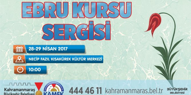 BÜYÜKŞEHİR’DEN EBRU KURSU SERGİSİ