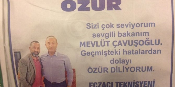 DIŞİŞLERİ BAKANI’NDAN GAZETE İLANIYLA ÖZÜR DİLEDİ