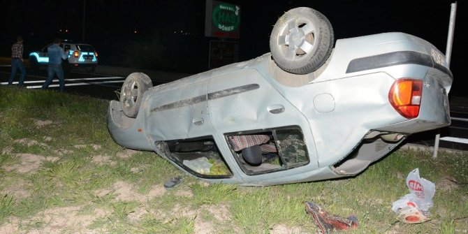 TAKLA ATAN OTOMOBİLDEN BURNU BİLE KANAMADAN KURTULDU