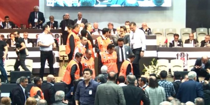 BEŞİKTAŞ GENEL KURULU KARIŞTI: GÜVENLİK MÜDAHALE ETTİ
