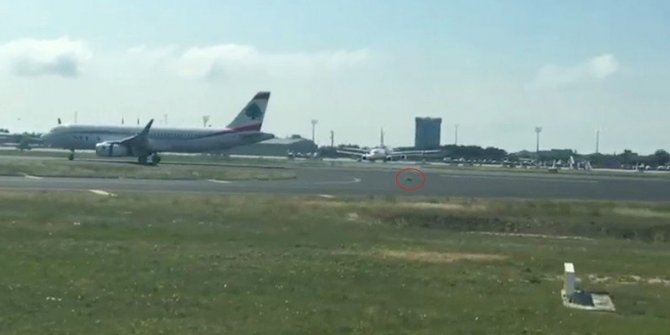 ATATÜRK HAVALİMANI TRAFİĞİNİ ALT ÜST EDEN KÖPEK KAMERADA