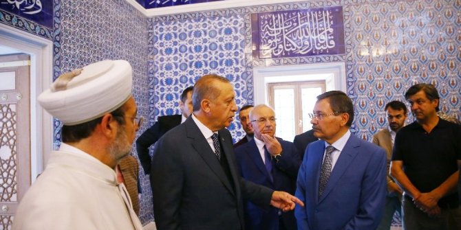 CUMHURBAŞKANI ERDOĞAN, ULUS İTFAİYE MEYDANI CAMİİ’Nİ İNCELEDİ
