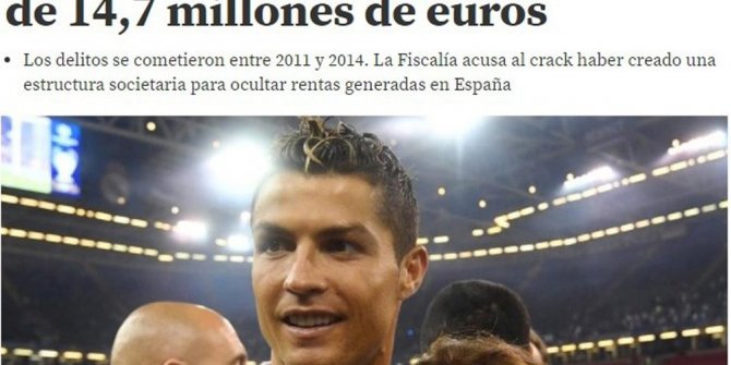 RONALDO’YA 14.7 MİLYON EURO’LUK SORUŞTURMA