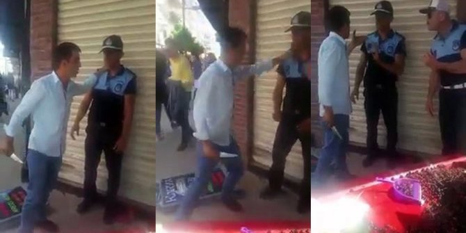 SEYYAR SATICI ZABITAYA BIÇAK ÇEKTİ