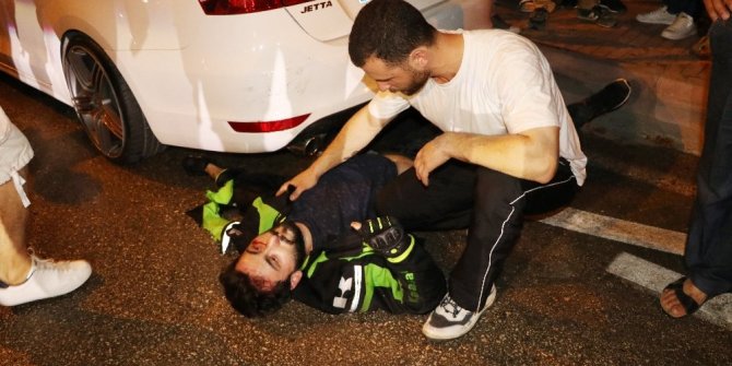 YARALI MOTOSİKLETİNİN HAYATTA KALMA ÇABASI