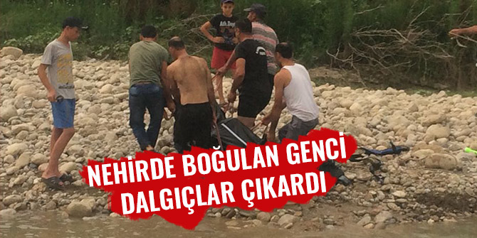 NEHİRDE BOĞULAN GENCİ DALGIÇLAR ÇIKARDI