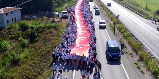 ADALET YÜRÜYÜŞÜ HAVADAN GÖRÜNTÜLENDİ