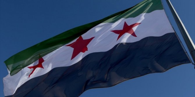 SURİYE'NİN TÜRKİYE SINIRINA 'DEVRİM BAYRAĞI' ASILDI