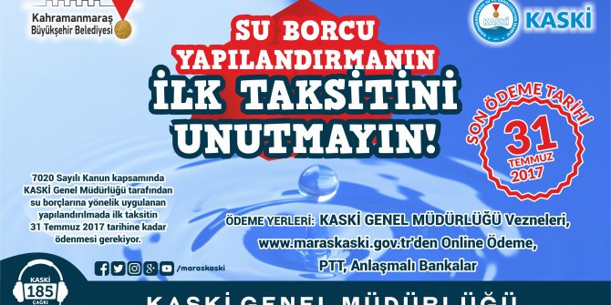 SU BORCU OLANLAR DİKKAT!