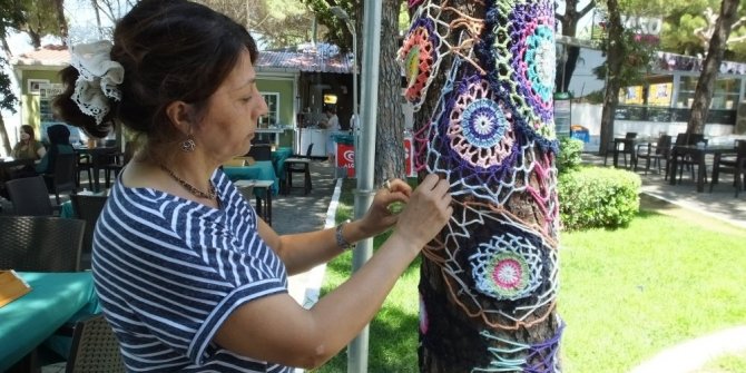 AĞAÇLARI GİYDİRDİLER