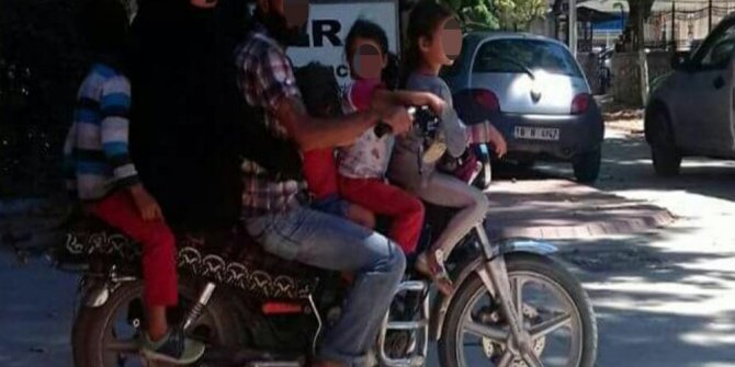 BİR MOTOSİKLETE 7 KİŞİ BİNDİLER !