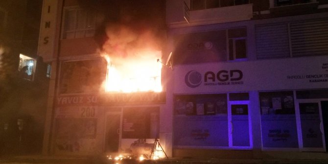 İŞ YERİ ALEV ALEV YANDI