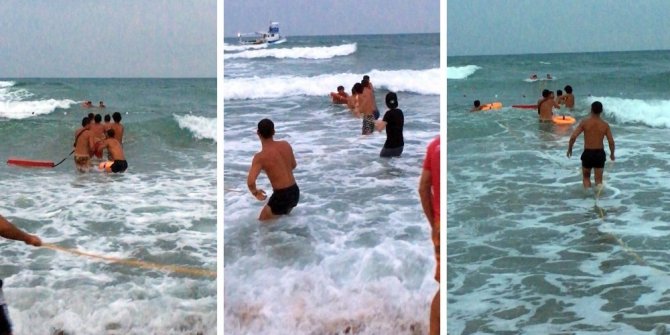 YASAĞA RAĞMEN DENİZE GİRDİLER, SON ANDA KURTARILDILAR