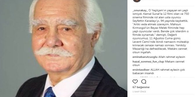 YEŞİLÇAM’IN USTA İSMİ HAYATINI KAYBETTİ